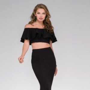 Jovani #45164 Black 2 Piece NWT